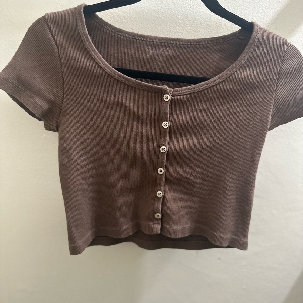 brandy melville brown zelly top